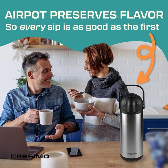 Airpot Coffee Carafe 101oz - 24 Hours Hot OR COLD Drink THERMAL*NEW* - Picture 7 of 8